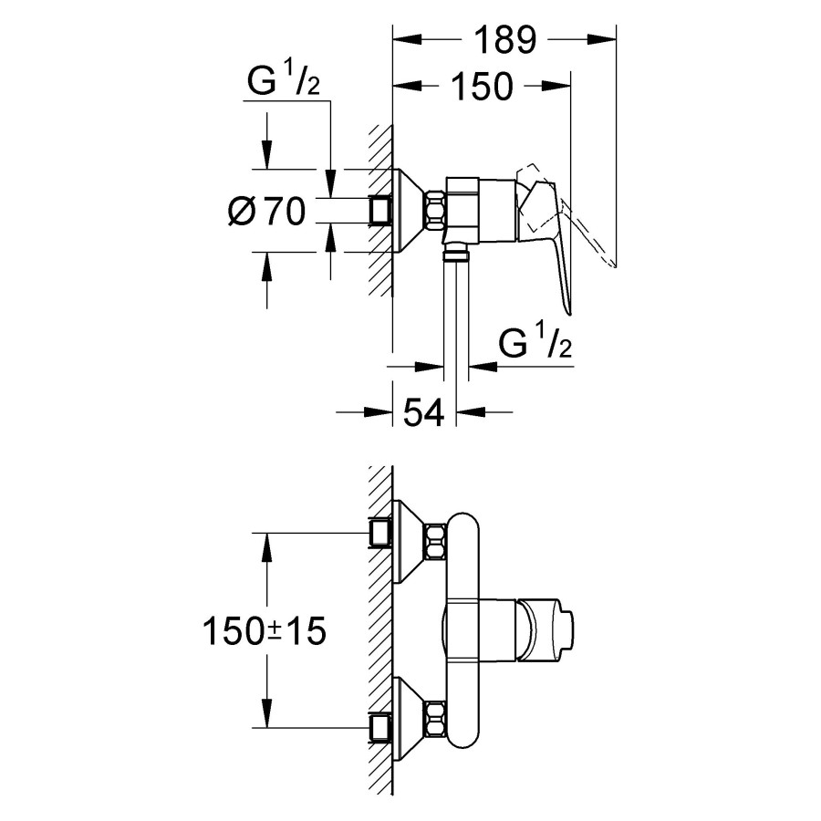 Смеситель для душа Grohe BauEdge 23333000