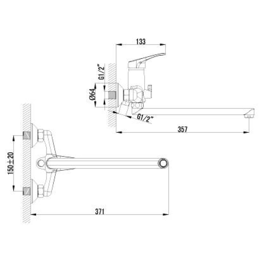 Смеситель для ванны Lemark Omega LM3151C