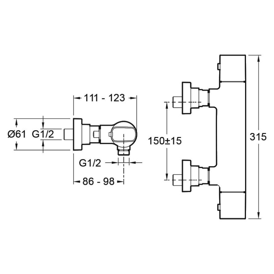 Смеситель для душа Jacob Delafon ALEO E72352-CP