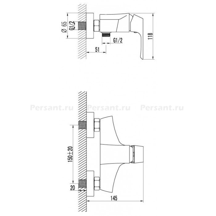 Смеситель для душа Lemark Unit LM4503C хром