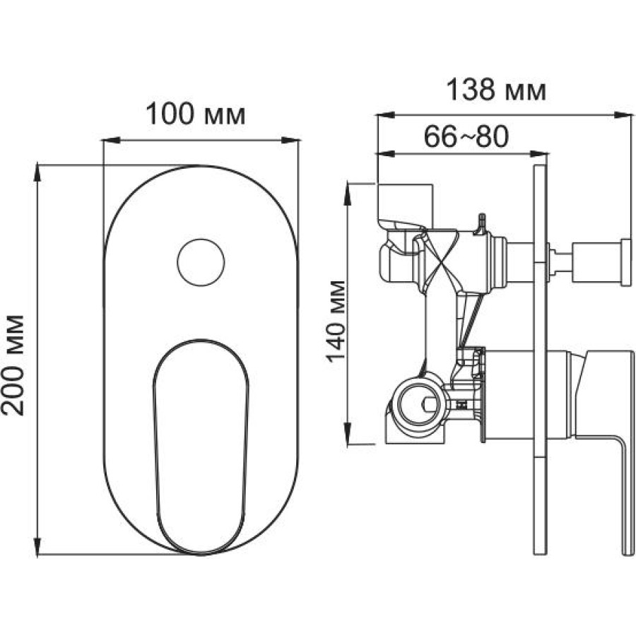 Смеситель для ванны/душа WasserKRAFT Donau 5361