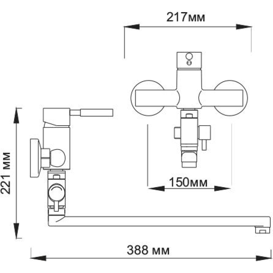 Смеситель для ванны WasserKRAFT Wern 4202L