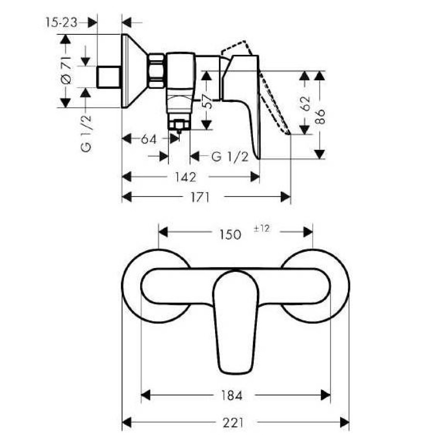 Смеситель для душа hansgrohe Talis E 71760700 матовый белый