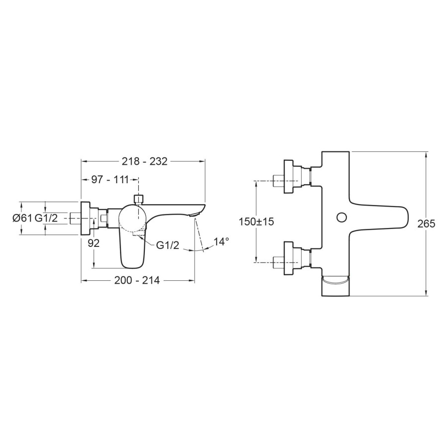 Смеситель для ванны Jacob Delafon ALEO E72282-CP