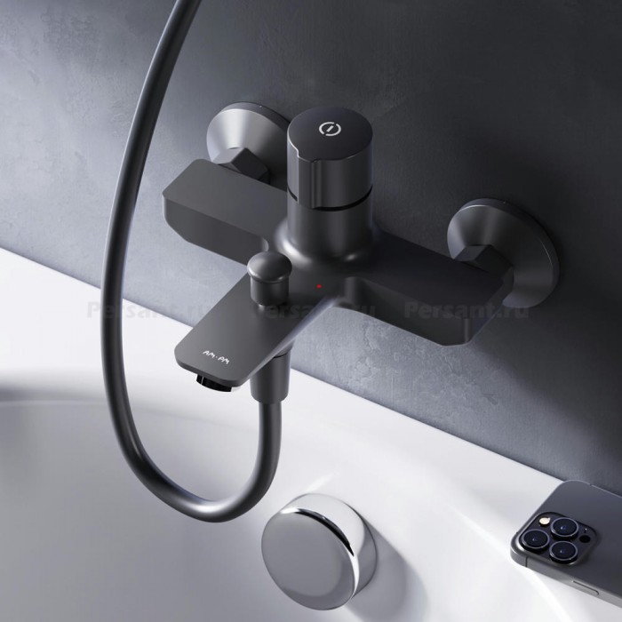 Смеситель для ванны AM.PM X-Joy F85A10522 TouchReel, черный матовый