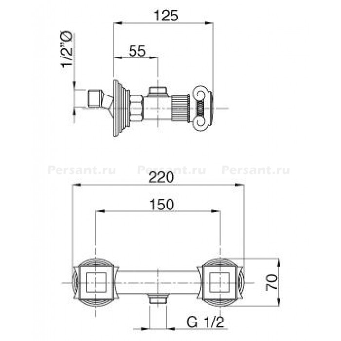 Смеситель для душа Cezares Olimp OLIMP-DS-02-O бронза