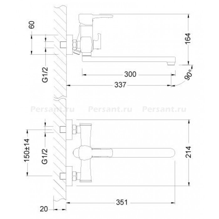 Смеситель для ванны Lemark Evitta LM0551C с душем