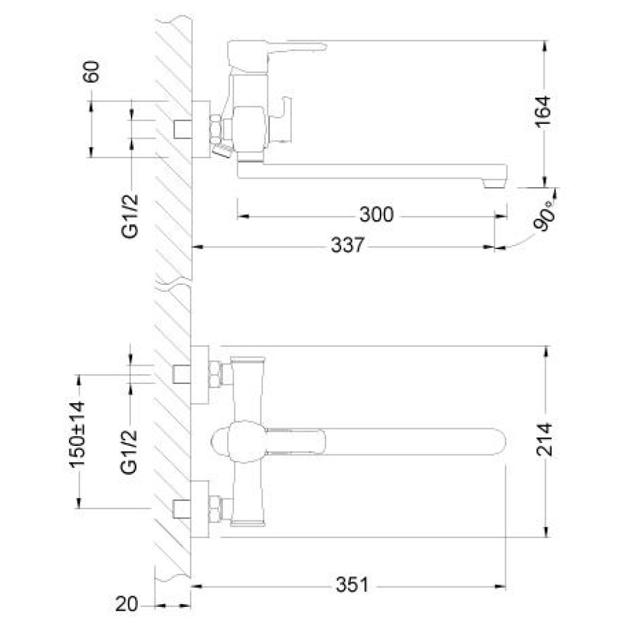 Смеситель для ванны Lemark Evitta LM0551C с душем