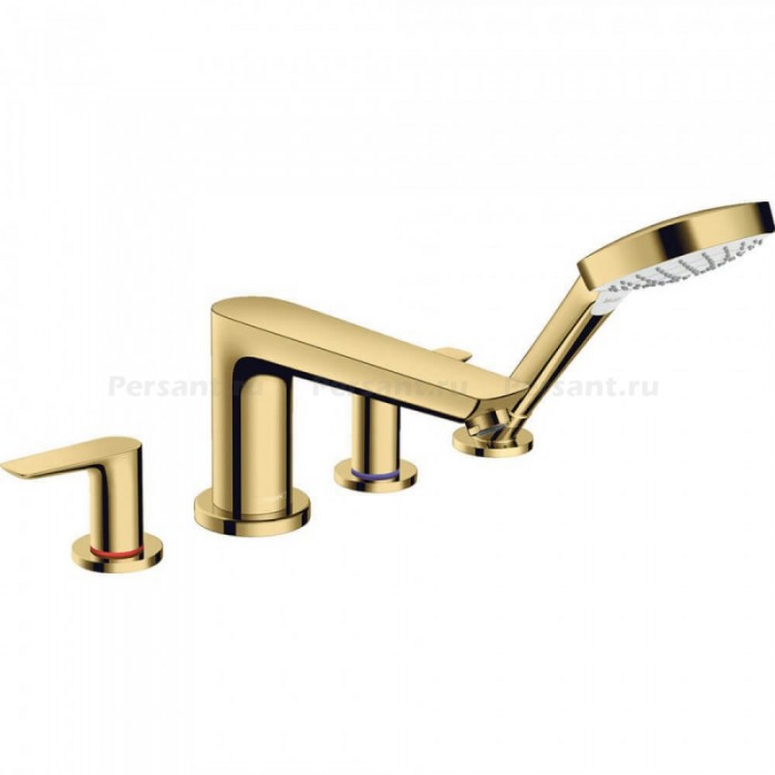 Смеситель на борт ванны hansgrohe Talis E 71748990 на 4 отверстия, полированное золото