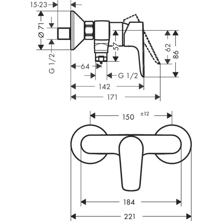 Смеситель для душа hansgrohe Talis E 71760340 шлифованный черный хром