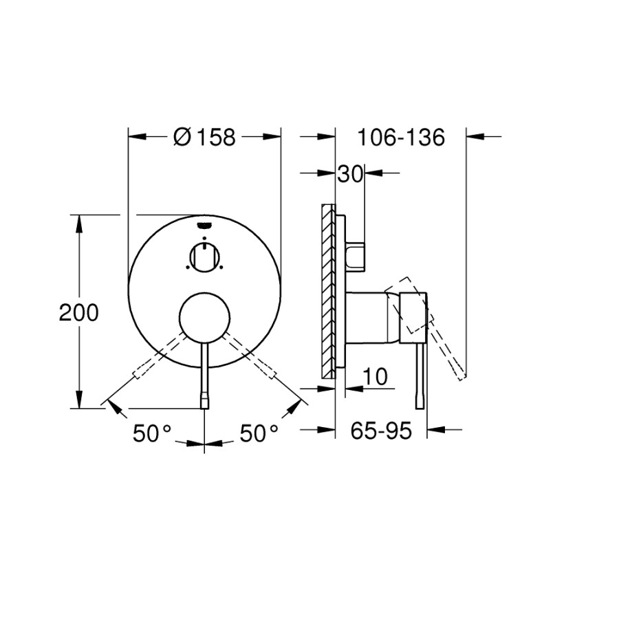 Смеситель для ванны Grohe Essence 24092DA1 теплый закат глянец