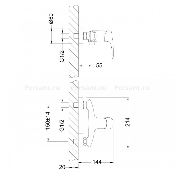 Смеситель для душа Lemark Linara LM0403C хром