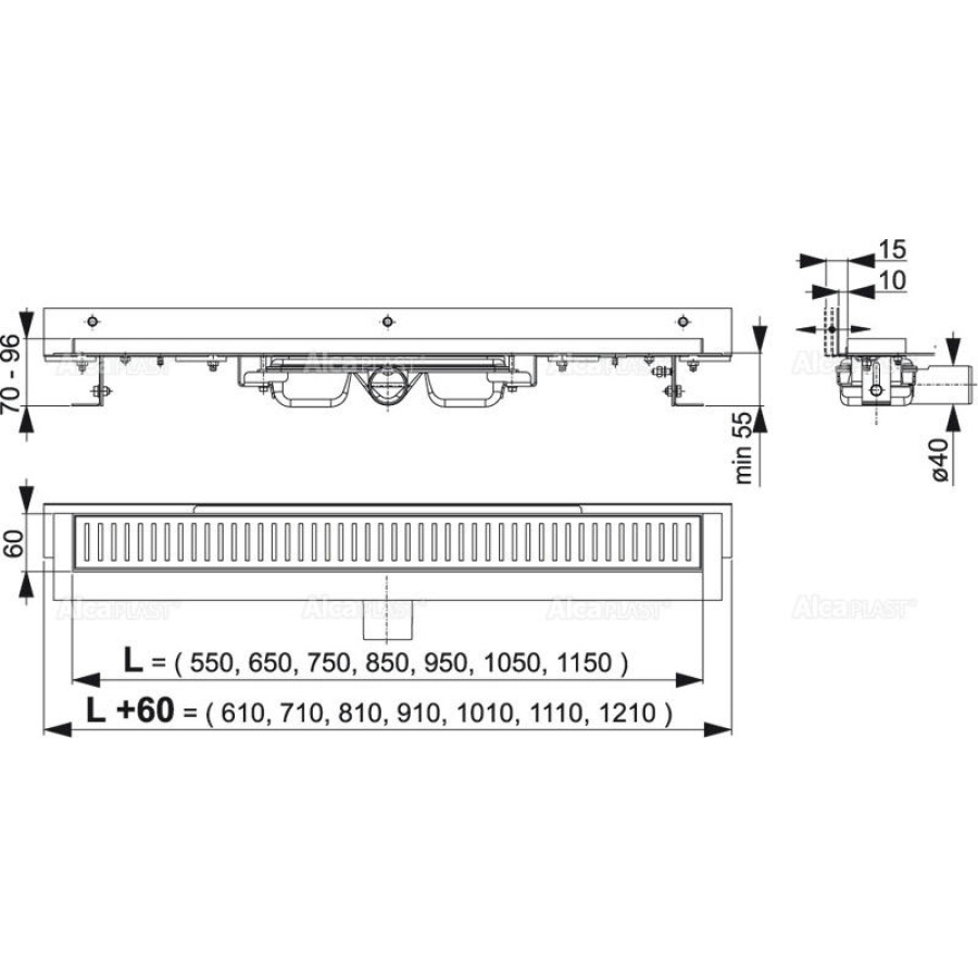 Душевой лоток AlcaPlast Flexible Low APZ104-550