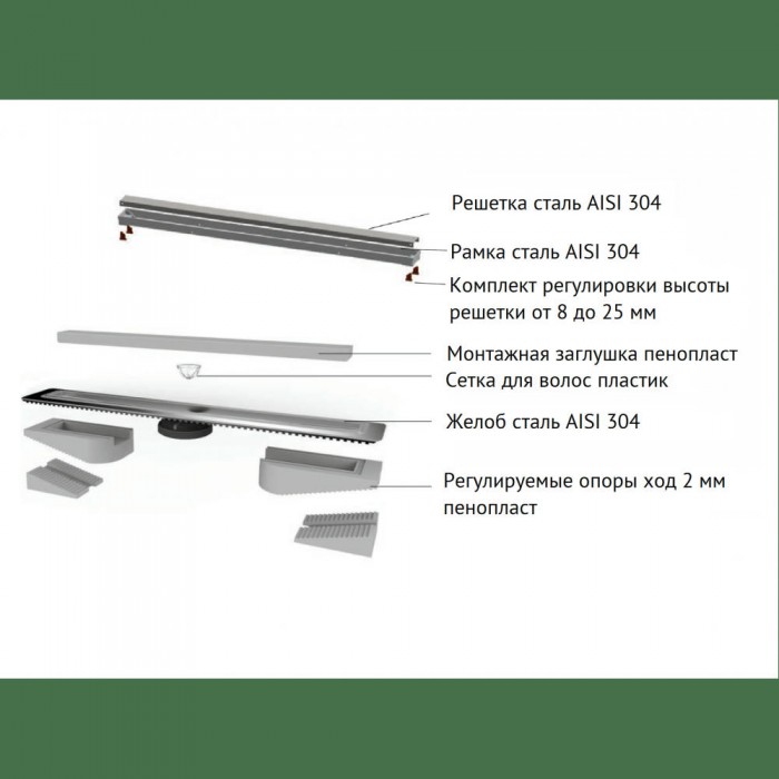 Душевой лоток Berges B1 Antik 600 092024