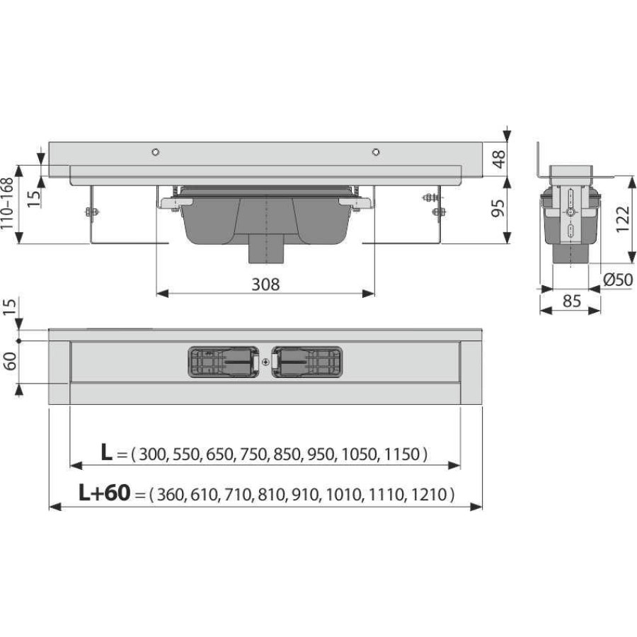 Душевой лоток AlcaPlast Wall APZ1016-1150