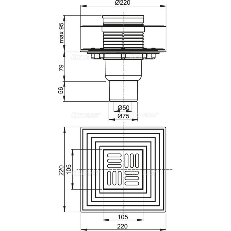 Душевой трап AlcaPlast APV2324