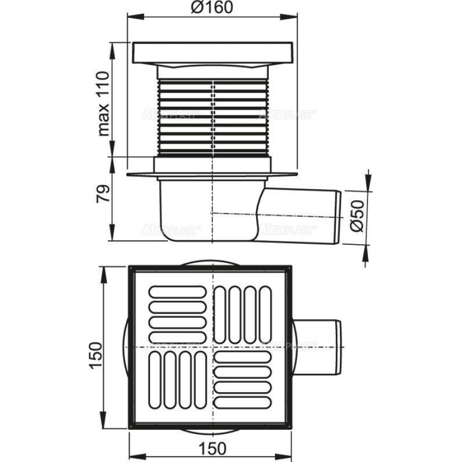 Сливной трап AlcaPlast APV5411