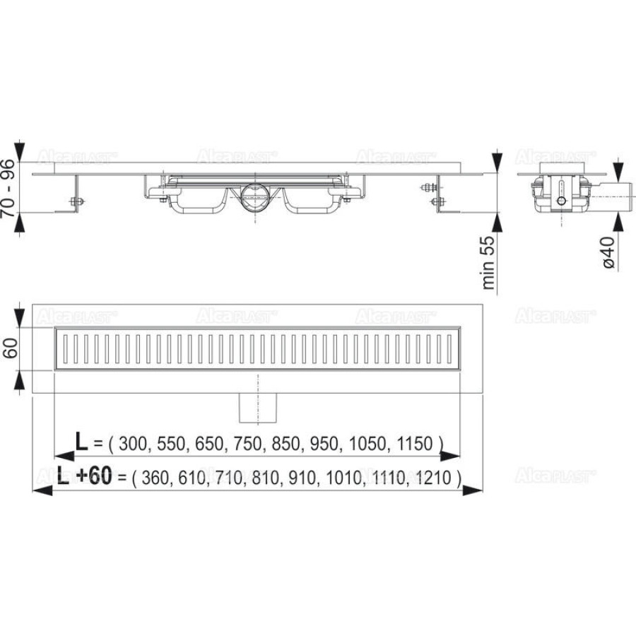 Душевой лоток AlcaPlast Low APZ101-1150