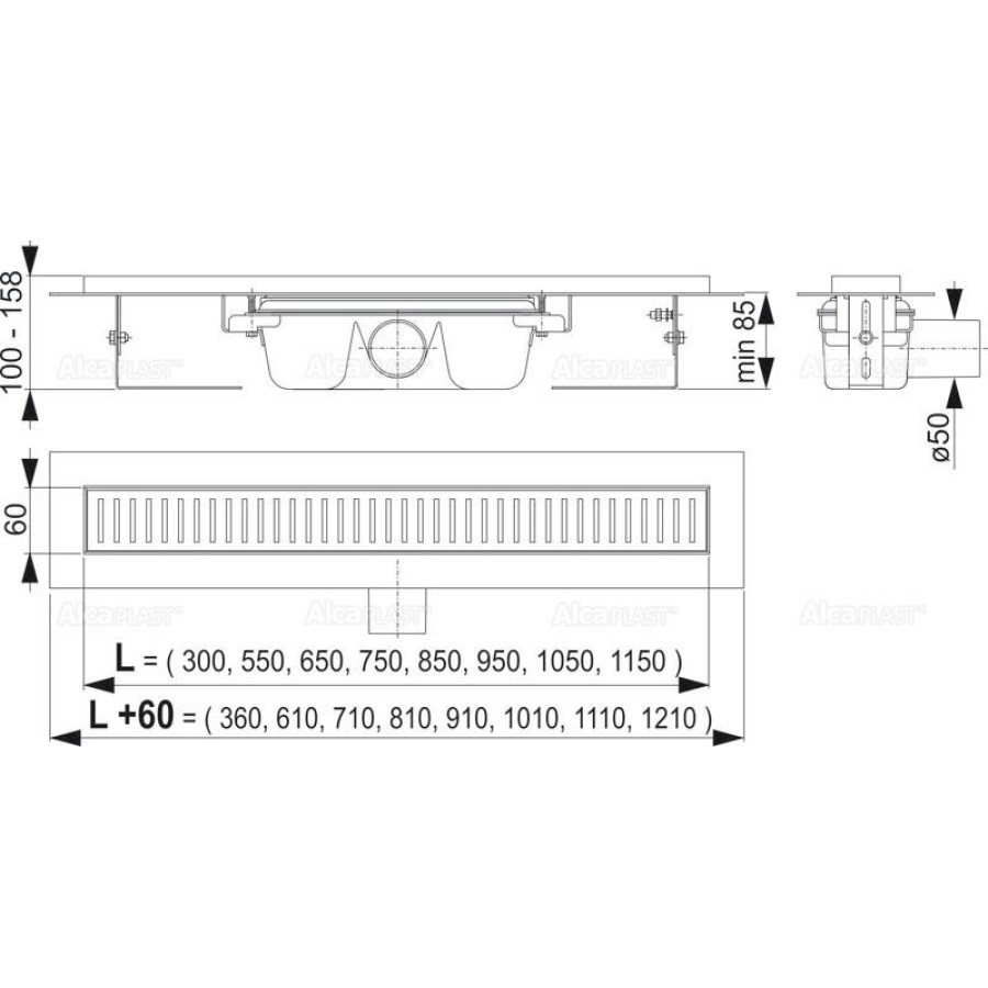 Душевой лоток AlcaPlast APZ1-850