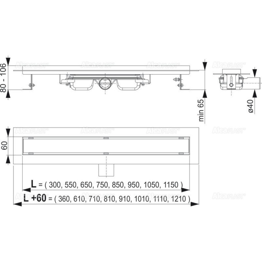 Душевой лоток AlcaPlast Professional Low APZ106-750