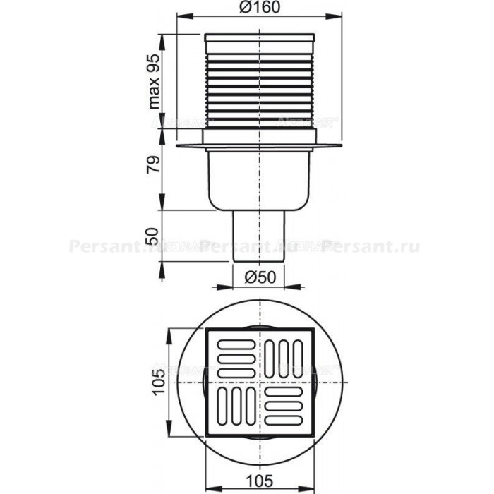 Душевой трап AlcaPlast APV2