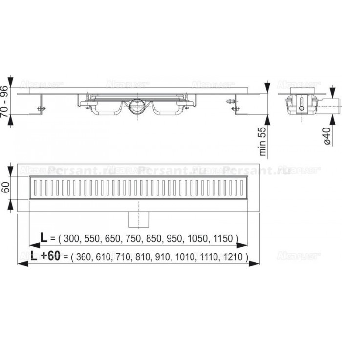 Душевой лоток AlcaPlast Low APZ101-650