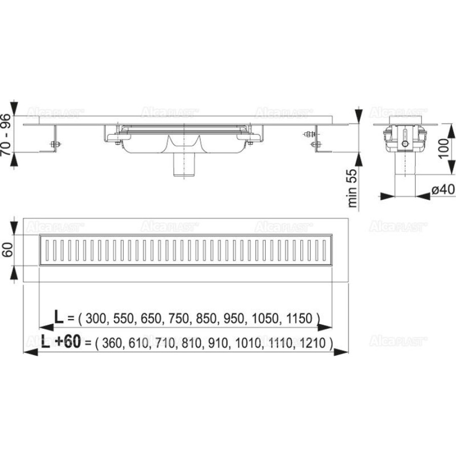 Душевой лоток AlcaPlast Low APZ1101-750