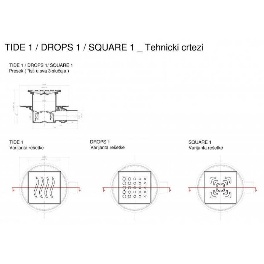 Душевой трап Pestan Confluo Standard Square 13000005, Хром