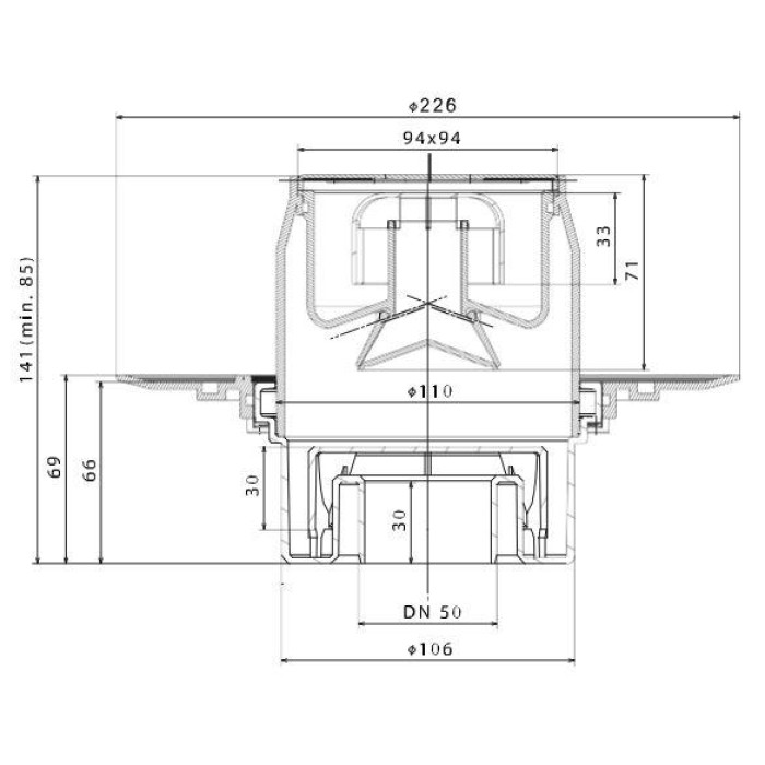 Душевой трап Pestan Dry 13000069