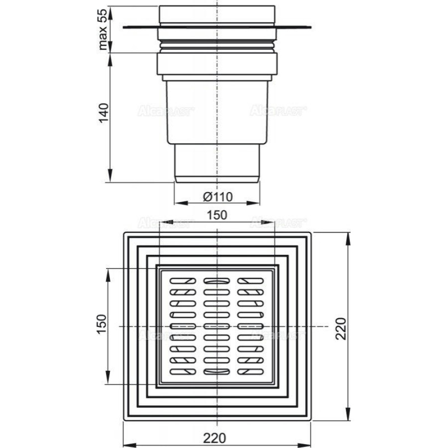 Душевой трап AlcaPlast APV13