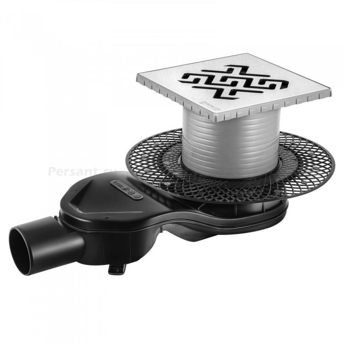 Душевой трап Berges PLATZ Antik 150x150 091161 хром глянец