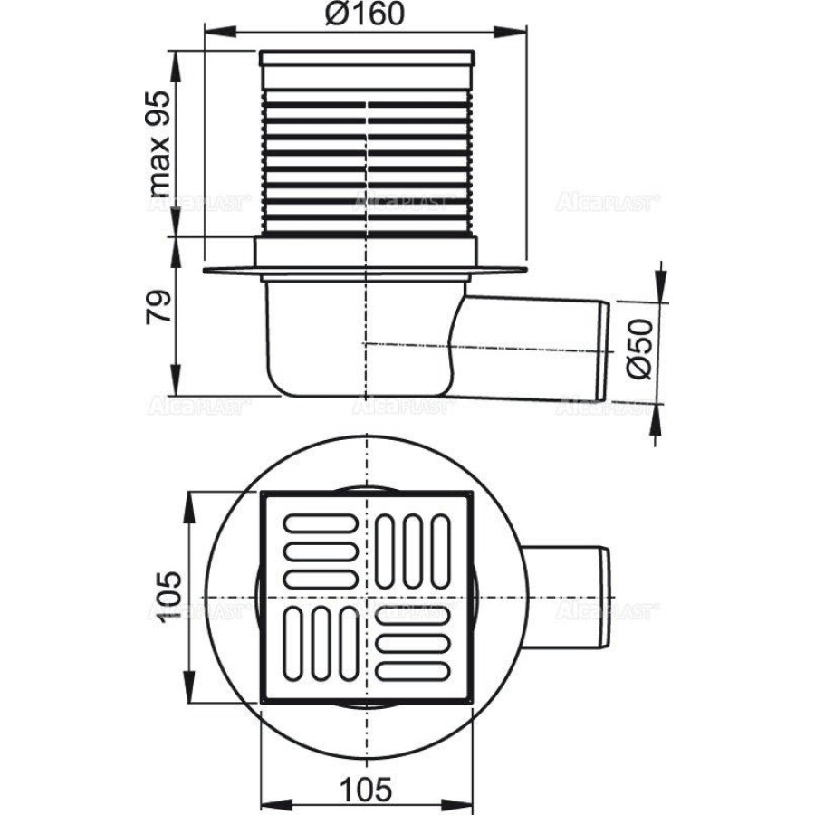 Душевой трап AlcaPlast APV1