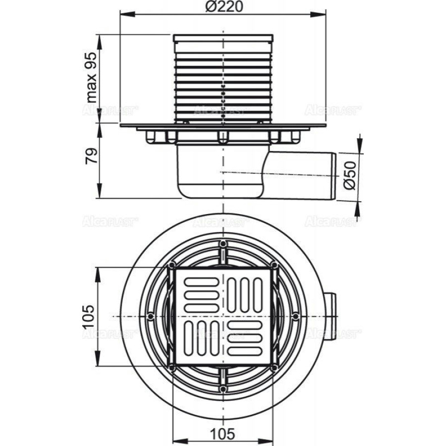 Сливной трап AlcaPlast APV101