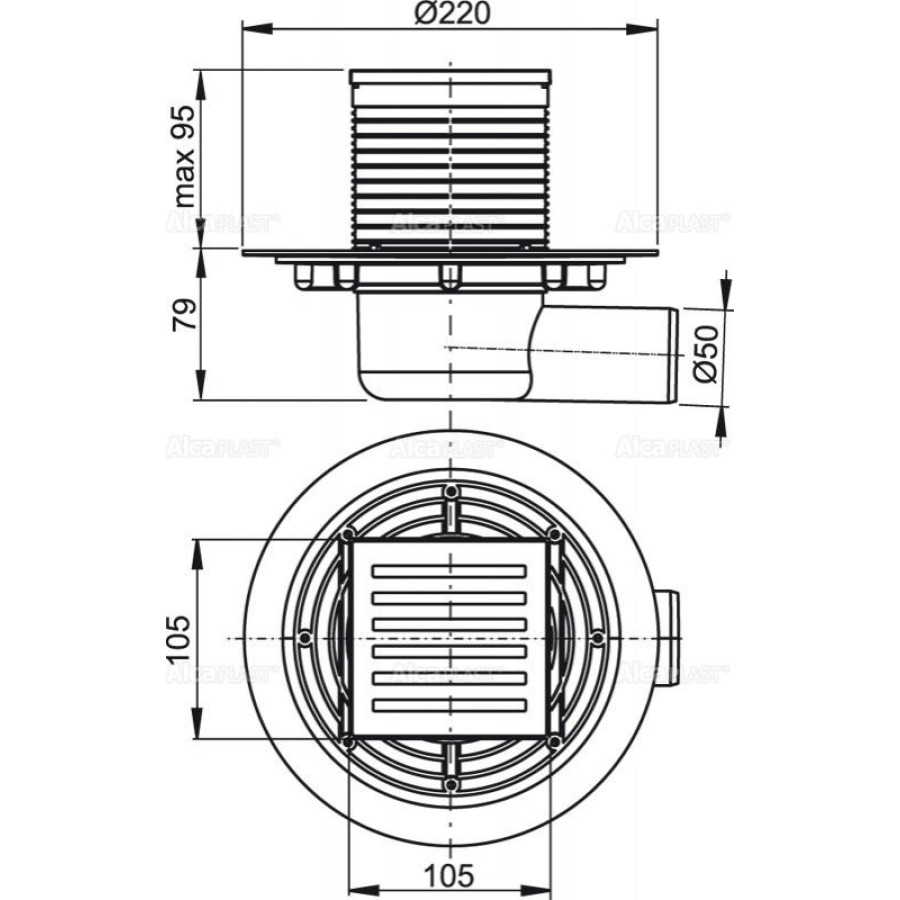 Душевой трап AlcaPlast APV103