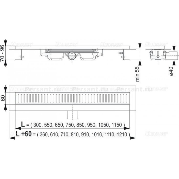 Душевой лоток AlcaPlast Low APZ101-950