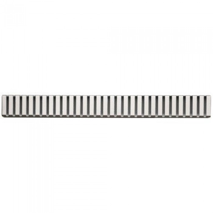 Решетка AlcaPlast LINE-650L нержавеющая сталь глянцевая