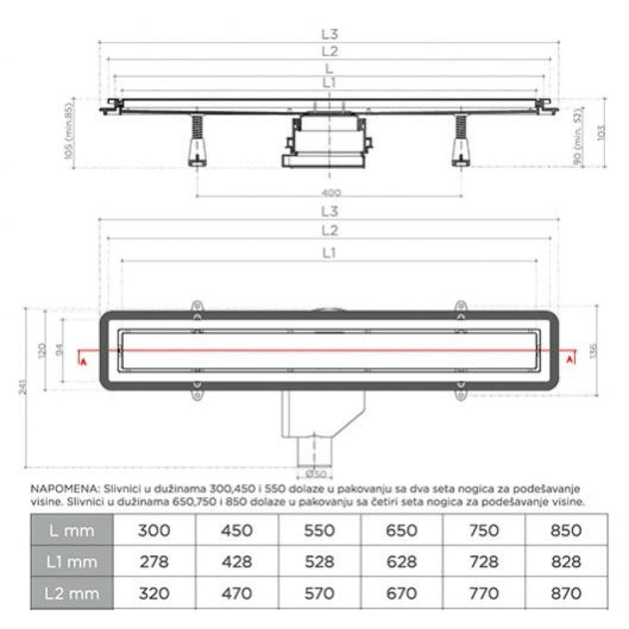 Душевой лоток Pestan Line 13000292