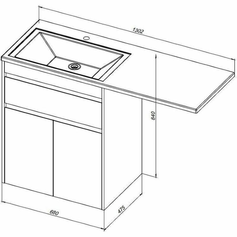 Тумба с раковиной Aquanet Токио 130 L 239215 Белая