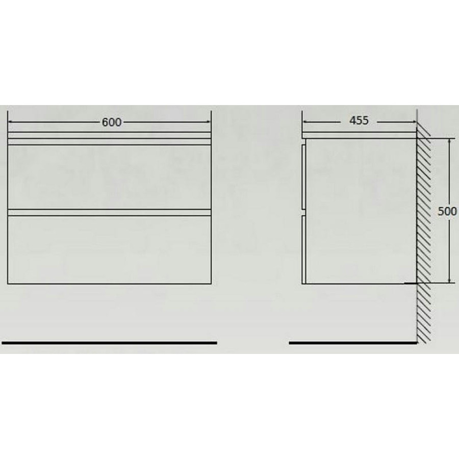 Тумба под раковину BelBagno ALBANO-600-2C-SO-BL подвесная Bianco Lucido