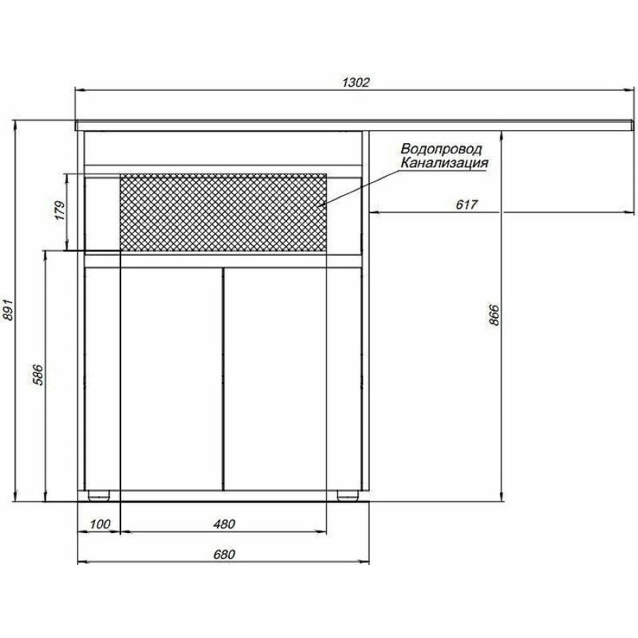 Тумба с раковиной Aquanet Токио 130 R 239216 Белая