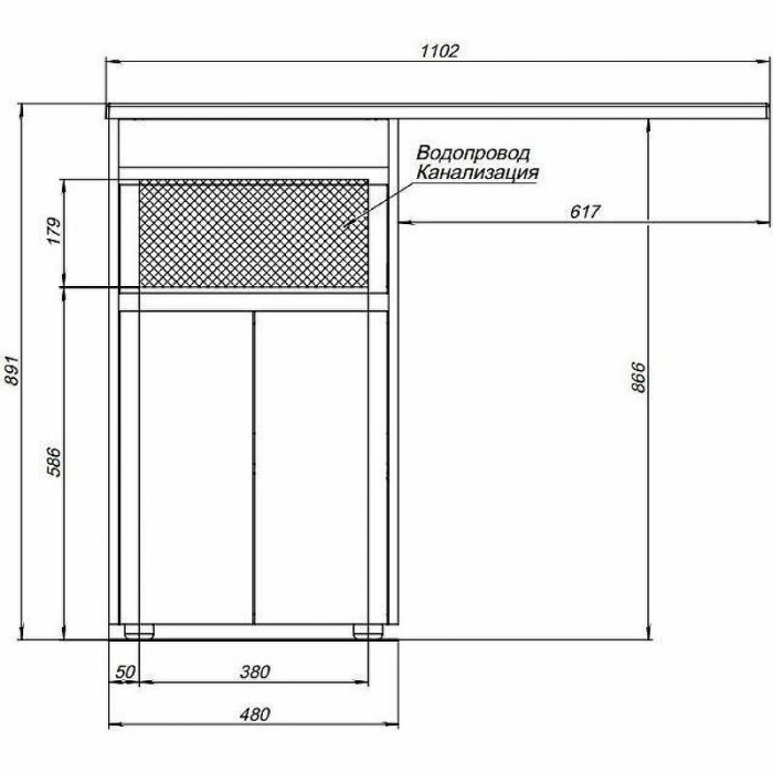 Тумба с раковиной Aquanet Токио 110 L 239204 Белая