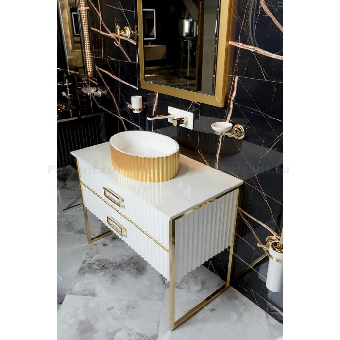 Тумба под раковину Boheme Armadi Art Monaco 80 867-080-WG Белая глянец Золото