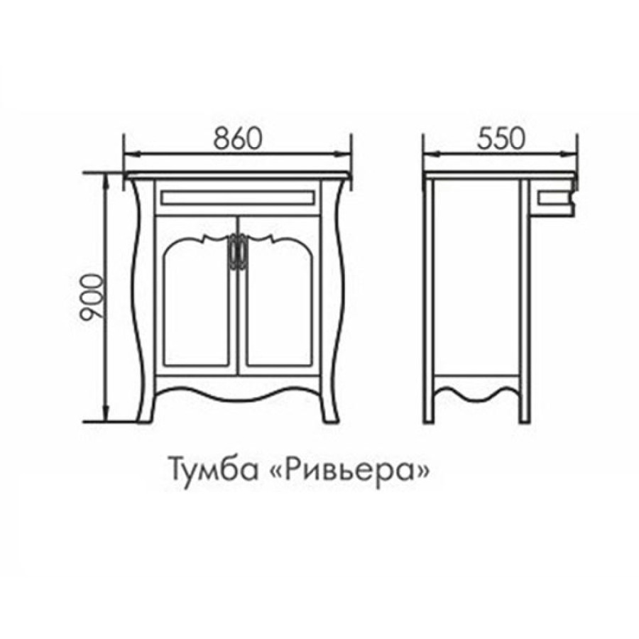 Тумба с раковиной Атолл Ривьера 85 Ромашки