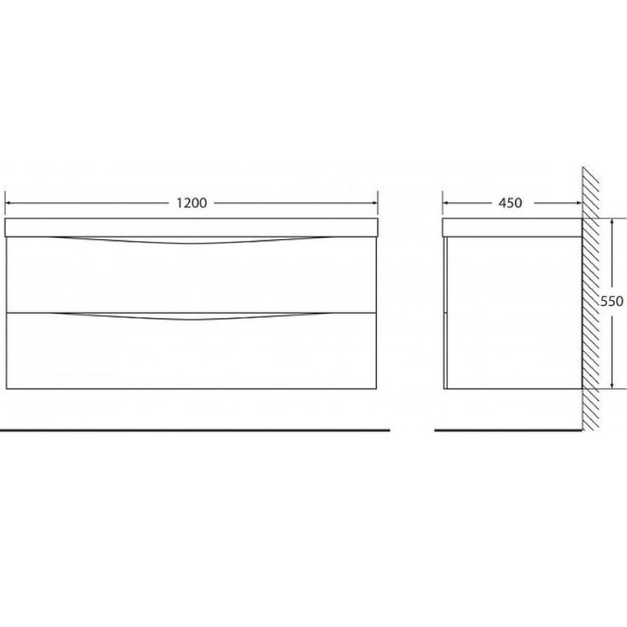 Тумба под раковину BelBagno Marino 120 MARINO-1200-2C-SO-WO-P подвесная Rovere Bianco