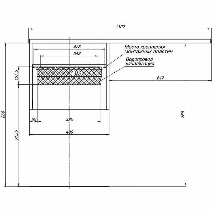 Тумба с раковиной Aquanet Токио 110 R 239209 подвесная Белая