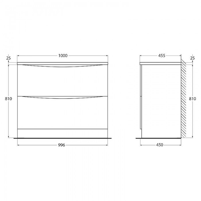 Тумба под раковину BelBagno Acqua 100 ACQUA-1000-2C-PIA-BL Bianco Lucido
