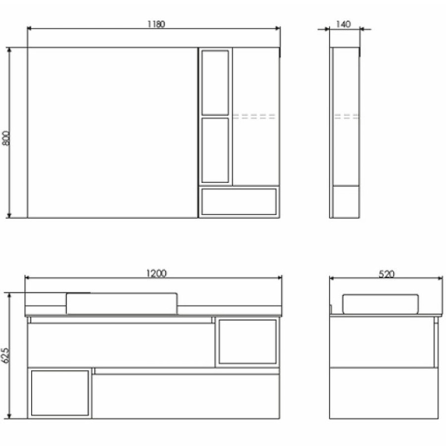 Тумба с раковиной Comforty Прага 120 00-00013221 подвесная Дуб белый