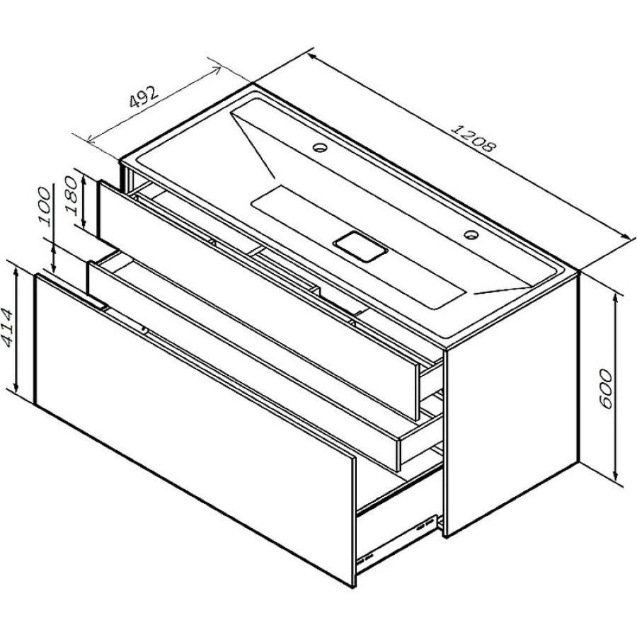 Тумба под раковину AM.PM Inspire V2.0 120 M50AFHX1203GM подвесная Графит матовая