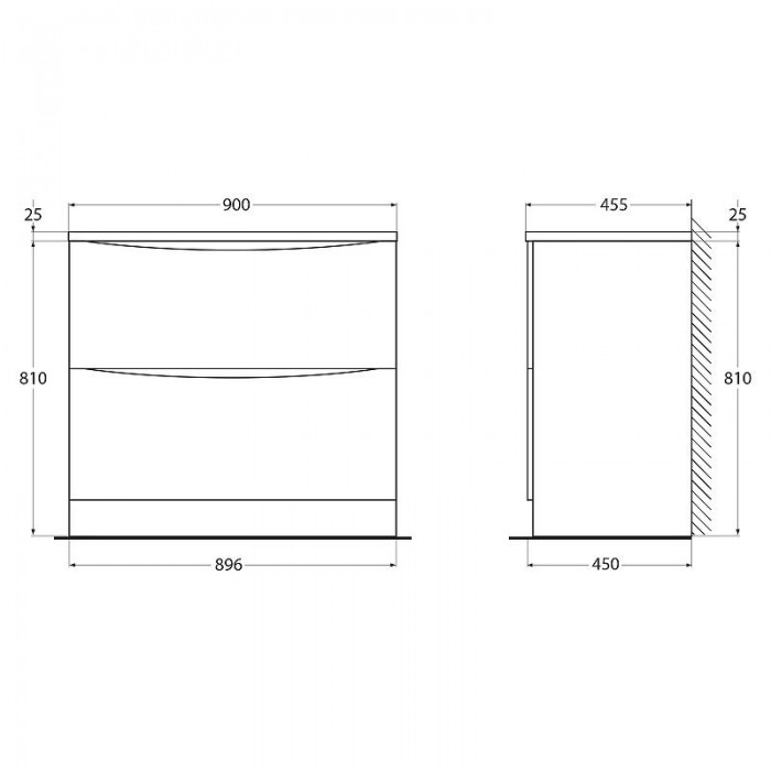 Тумба под раковину BelBagno Acqua 90 ACQUA-900-2C-PIA-BL Bianco Lucido