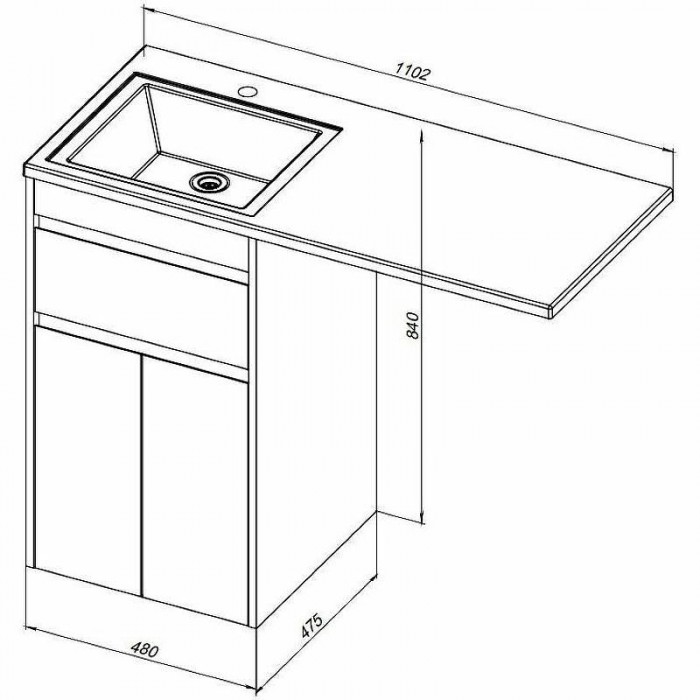 Тумба с раковиной Aquanet Токио 110 L 239204 Белая